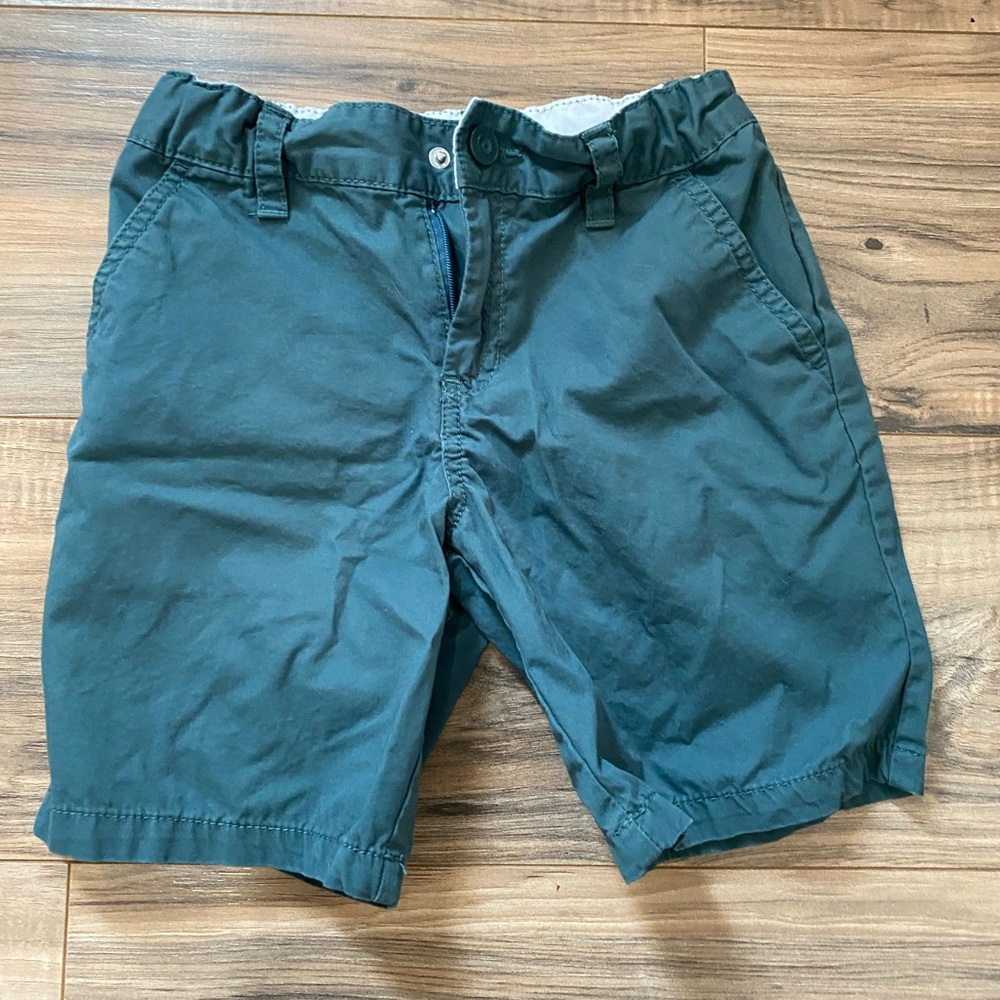 Cat & Jack Boys Chino Shorts Size 7 Green Adjustable Waist Casual Shorts